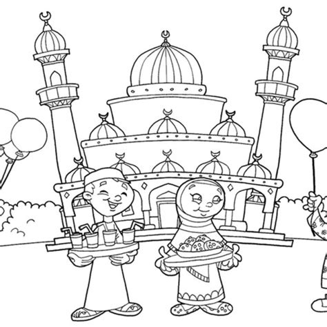Ramadan Coloring Pages Mosque Lineart Free Printable Coloring Pages