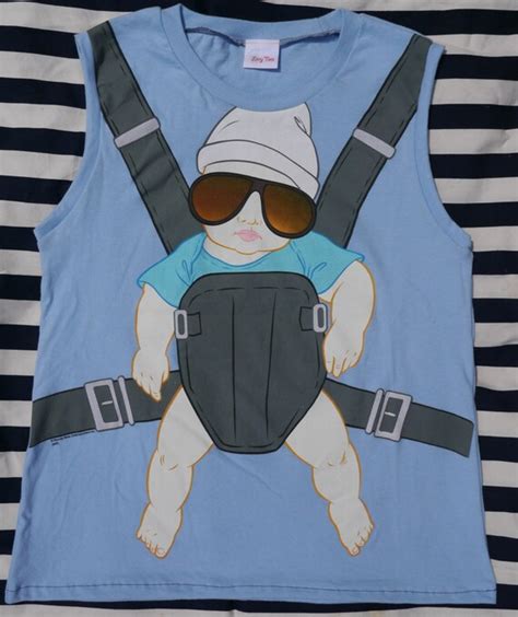 The Hangover Baby Carrier Blue Ladies Muscle Tee Medium