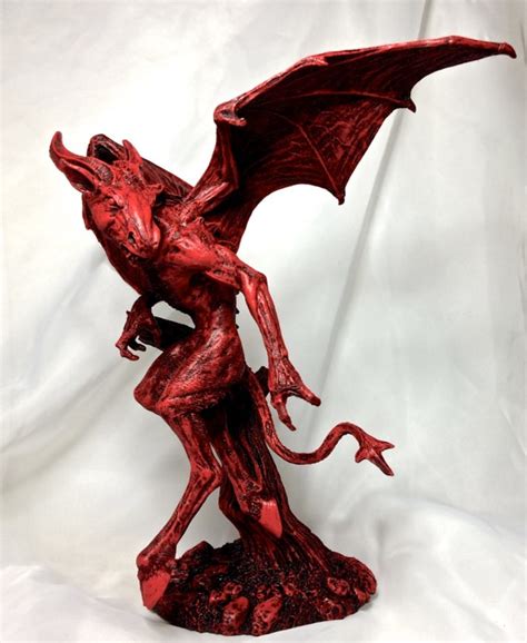 The Jersey Devil Statue Red Finish Etsy