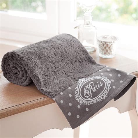 Contact cotton bath towels on messenger. PARIS Grey Cotton Bath Towel 100 x 150cm | Maisons du Monde