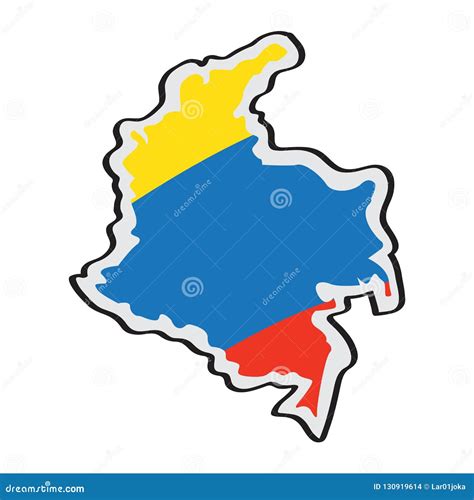Mapa De Colombia Con Su Bandera Ilustración Del Vector Ilustración De