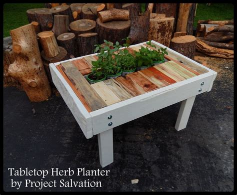 Custom Made Outdoor Herb Planter Table Herb Planters Outdoor Planters