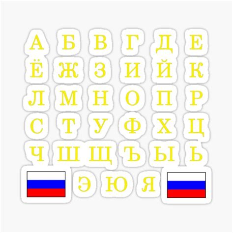 Russian Alphabet Chart Cyrillic Alphabet Sticker By Scandistuff