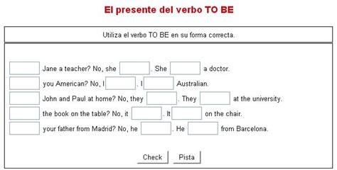 Ejercicios del pasado simple del verbo to be « regresar; Ejercicios prácticos de inglés con el verbo TO BE ...