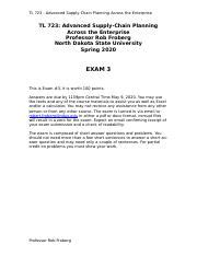Tl Sp Exam Gunselman Docx Tl Advanced Supply Chain