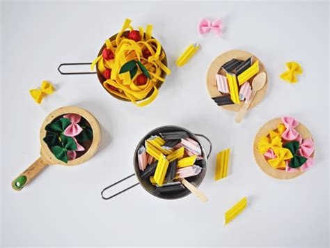 Diy Pretend Play Food Felt And Paper Pasta And Spaghetti