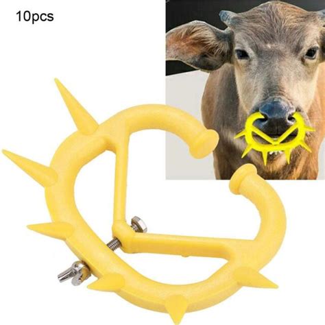 10x Plastic Calf Cow Cattle Nose Ring Weaner Anti Sucking Milking Stop