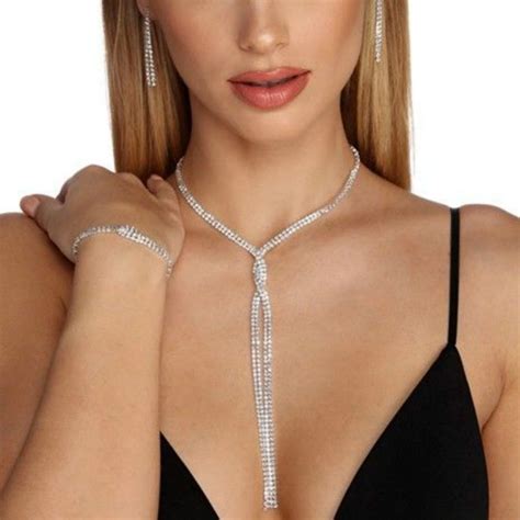 Stonefans Luxury Rhinestone Choker Necklace For Women Cross Crystal Long Choker Chain Necklace
