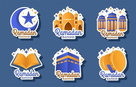 Ramadan Kareem Sticker Set 6955119 Vector Art At Vecteezy