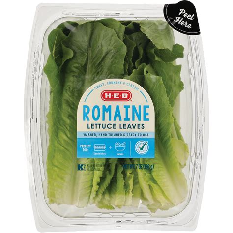H E B Fresh Romaine Lettuce Leaves Shop Lettuce And Leafy Greens At H E B