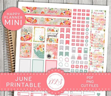 The June Printable Planner Sticker Kit