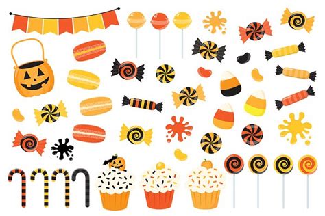 Orange Halloween Candy Clipart Custom Designed