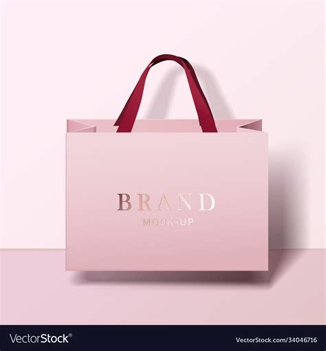 Bag For Shopping Empty Paper Bags Branded Vector Image