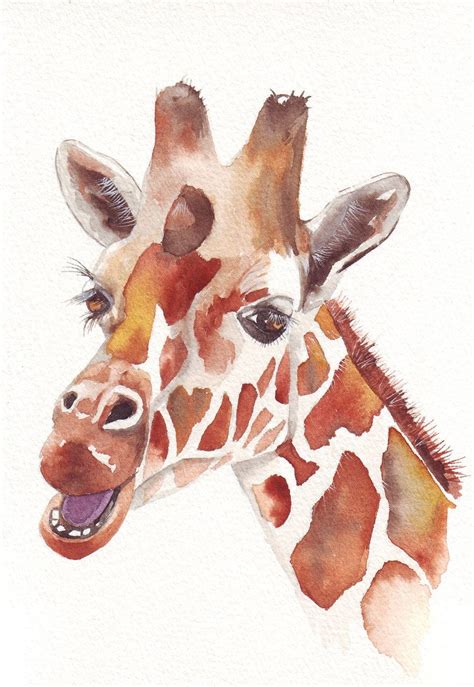 Giraffe Painting Art Print Of Watercolor Painting By Splodgepodge 15