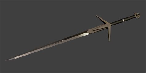 Aerondight Witcher 3 Silver Sword Of Lady Of The Lake 3d Model 3d