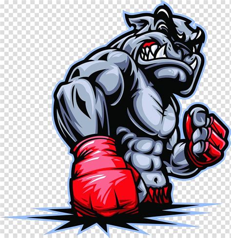 Character Illustration Bulldog Mixed Martial Arts Sambo