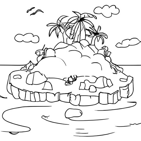 Desenho De Ilha Para Colorir