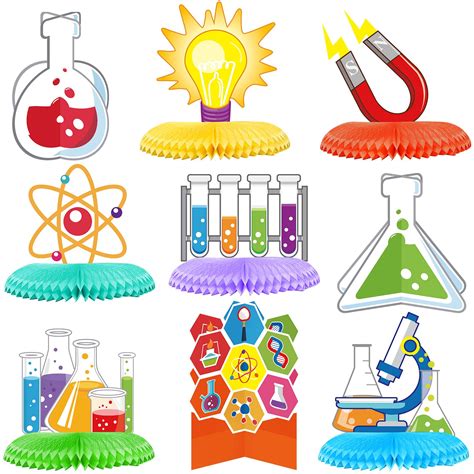 Buy 9 Pieces Science Birthday Party Decoration Kit Science Honeycomb