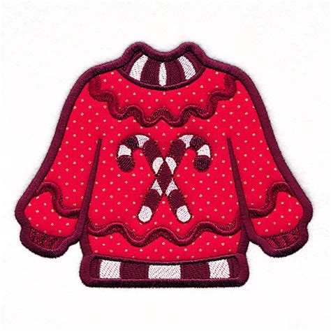 Candy Cane Ugly Christmas Sweater Applique