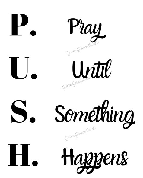 Push Pray Until Something Happens Digital Download Wall Etsy