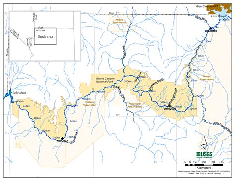 Map Of Colorado River In Grand Canyon Us Geological Survey