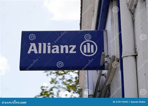 Allianz Insurance Sign Brand And Text Logo On Office Of Financial