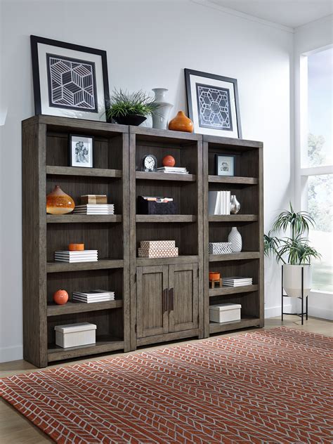 Modern Loft Bookcases Iml 333x2332 Gry By Aspen Home At Hortons