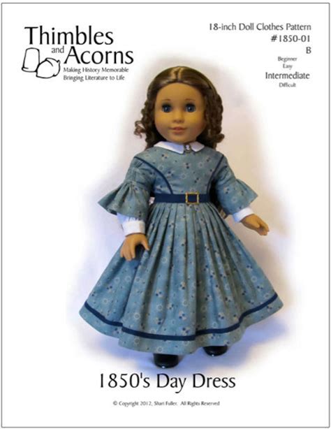 Pixie Faire Thimbles And Acorns 1850s Day Dress Doll Etsy