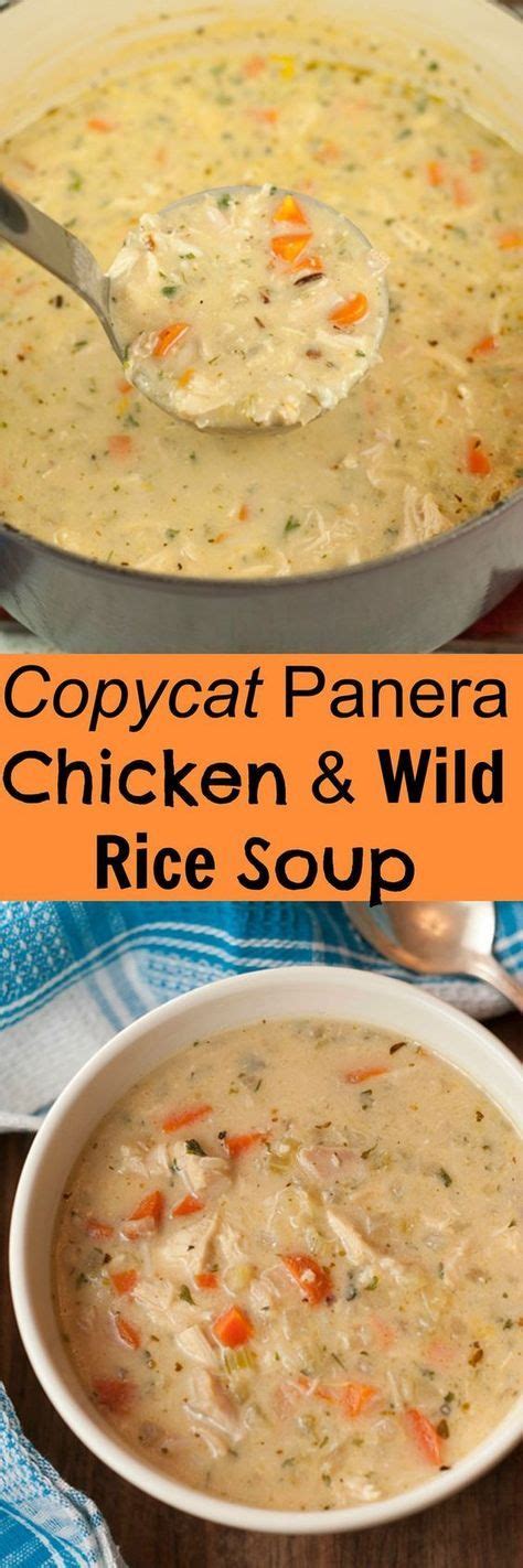 I was on the hunt of a copycat of cream of chicken and wild rice soup from panera and i found this recipe, which is an excellent comfort soup. Copycat Panera Chicken & Wild Rice Soup | Recipe | Food ...