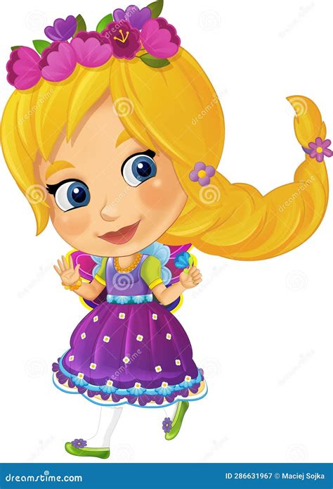 Cartoon Fairy Tale Character Ef Princess Isolated Illustration For