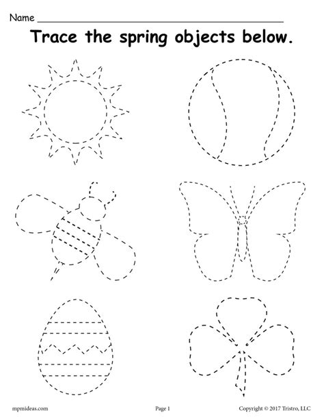 Free Printable Spring Themed Tracing Worksheet Supplyme