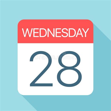 Wednesday 28 Calendar Icon Vector Illustration Of Week Day Paper