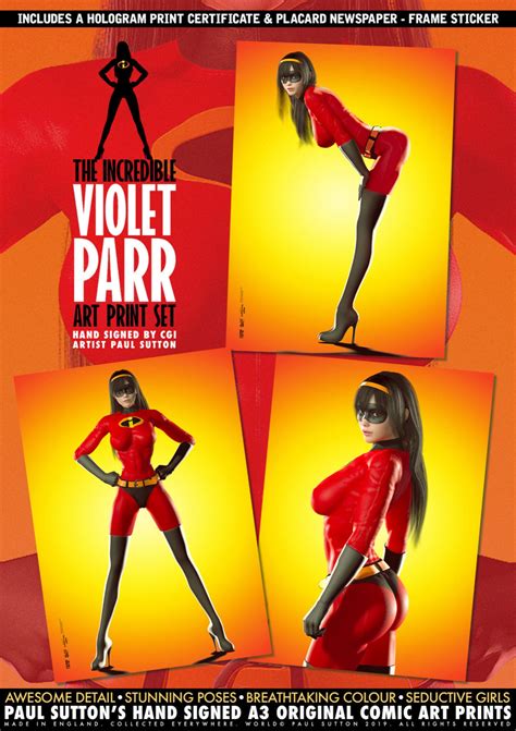 The Incredible Violet Parr Sexy Art Print Set Etsy Uk