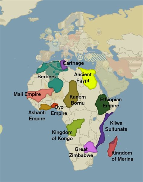 Ancient African Empires Map Metal Gaia