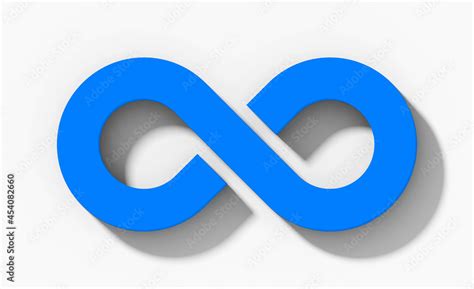 Infinity Symbol 3d Blue Isolated Orthogonal With Shadow On White