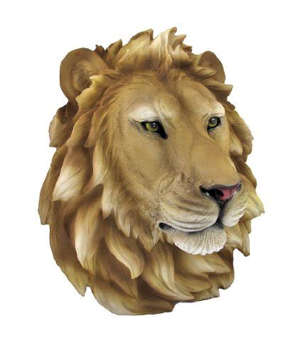 With his mighty paw placed atop a crested shield, a regal lion surveys all who approach the door to your castle. Resin Sculpture African Lion Head Figure Wall Art Statue ...