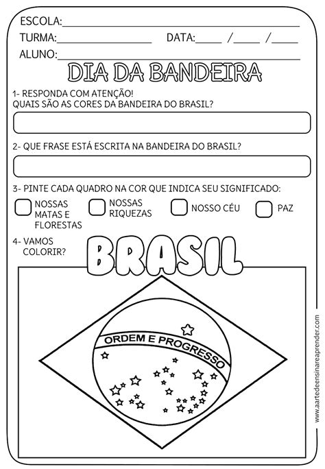 Atividade Bandeira Do Brasil Educação Infantil