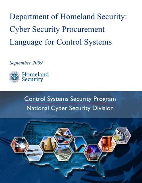 Dhs Cyber Security Procurement Language For Control Ics Cert