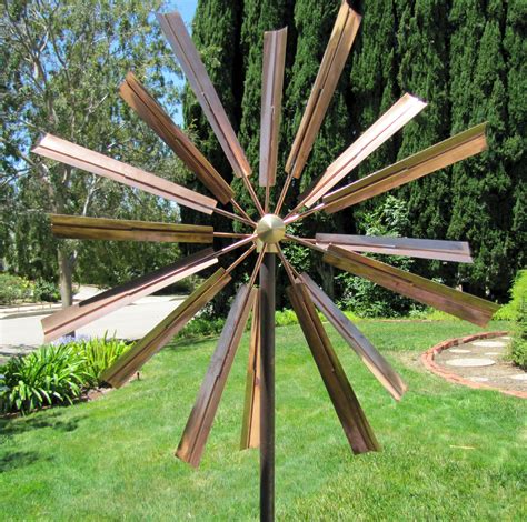 Copper And Steel Kinetic Wind Sculpture Loveland Sculpture Wall
