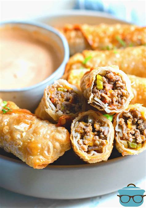 Cheeseburger Egg Rolls With Dipping Sauce The Country Cook