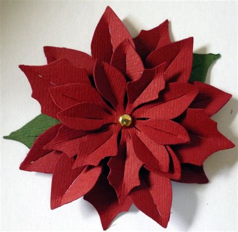 4 Handmade Poinsettia Paper Flowers