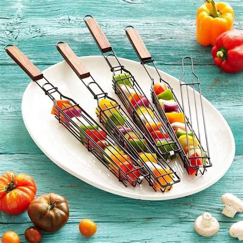 Numerous variants are popular around the world. Basket Gifts : Kabob Grilling Baskets - Set of 4 Campfire ...
