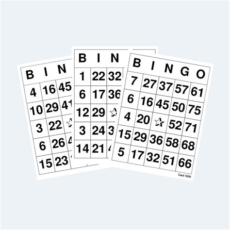 Bingo Cards Printable 1 To 75 Bingo Cards 4 Per Page 1000 Cards Etsy