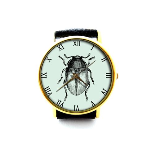 Insect Leather Watch Beetle Leather Watch Ladies Watch Mens Etsy
