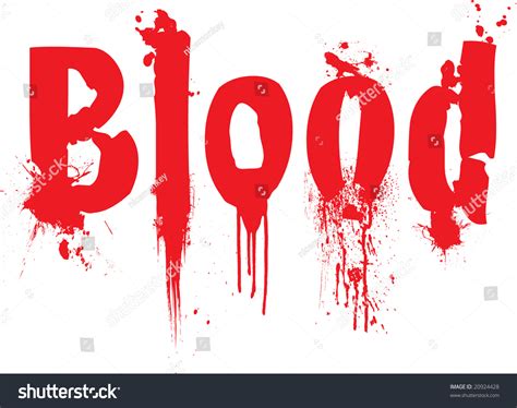 Blood Text Illustration Dibbles Blood Running Stock Illustration