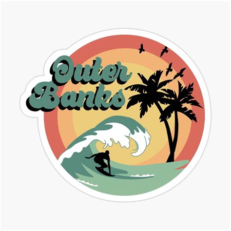 Retro Outer Banks Glossy Sticker By Bronte Taylor In 2021 Aesthetic