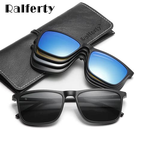 Ralferty Magnetic Sunglasses Men 5 In 1 Polarized Clip On Sunglass