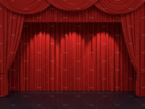 Red Stage Curtains Containing Curtain Stage And Red Abstract Stock