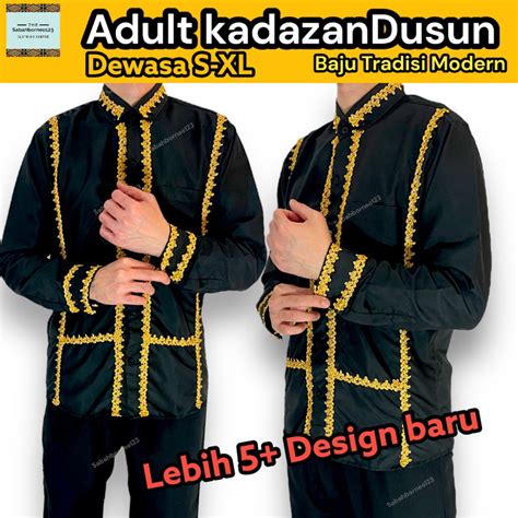 Baju Kadazan Dusun Lengan Panjang Ethnic Sabahan Baju Tradisi Kadazan Dusunbaju Lelaki Sabahan