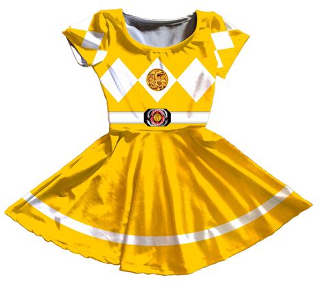 Vestido Fantasia Infantil Power Rangers Amarelo Elo7